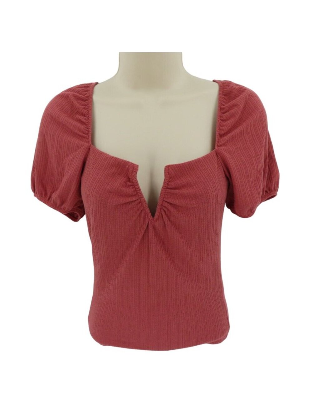 GUESS Womens Extra Small XS Safiya V Wire Top Pink Mauve Square Shirt Top NEW